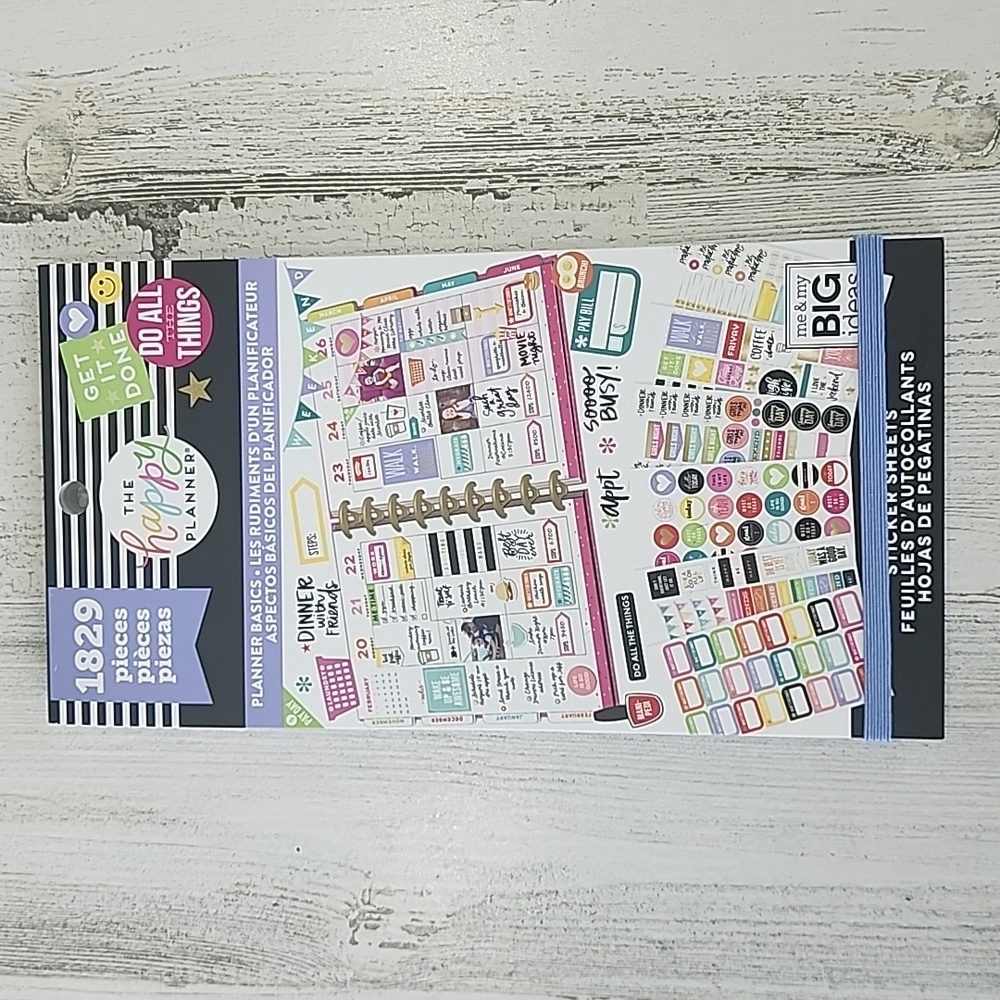 The Happy Planner planner basics 1829 pieces 30 sheets fits classic size planner